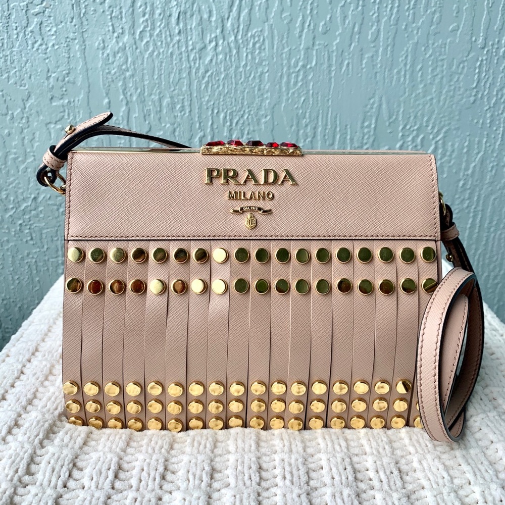 Authentic Prada Saffiano leather runway bag